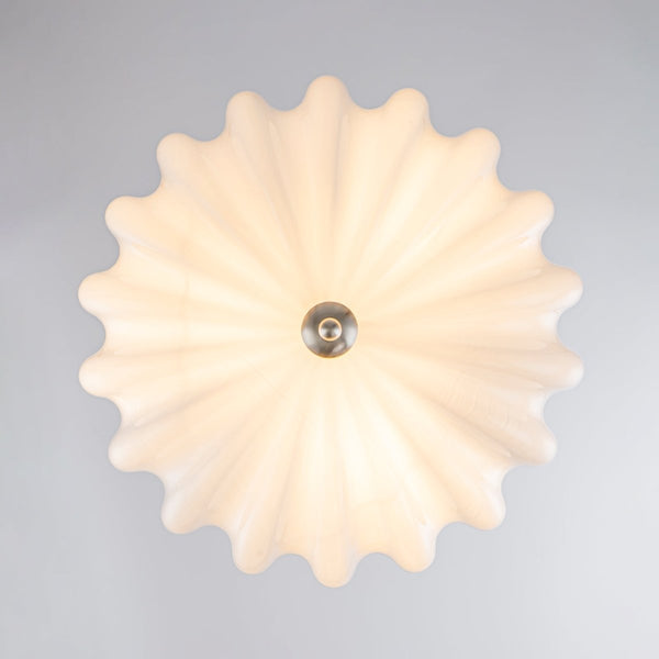 Chandelierias-Modern 3-Light Milky White Daisy Glass Chandelier-Chandeliers-Brass-Glossy Ivory