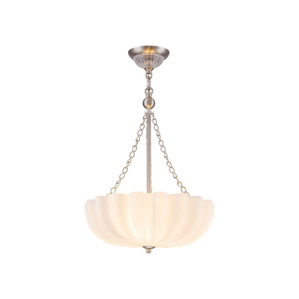 Chandelierias-Modern 3-Light Milky White Daisy Glass Chandelier-Chandeliers-Brass-Glossy Ivory