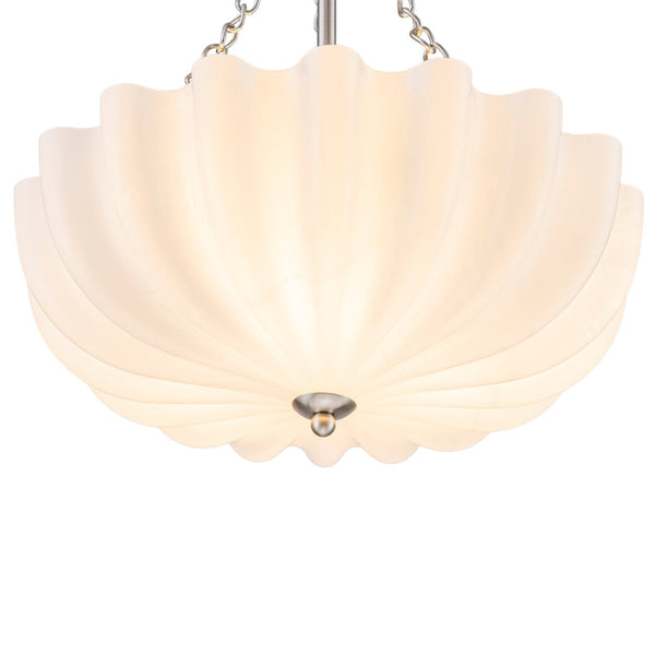 Chandelierias-Modern 3-Light Milky White Daisy Glass Chandelier-Chandeliers-Brass-Glossy Ivory
