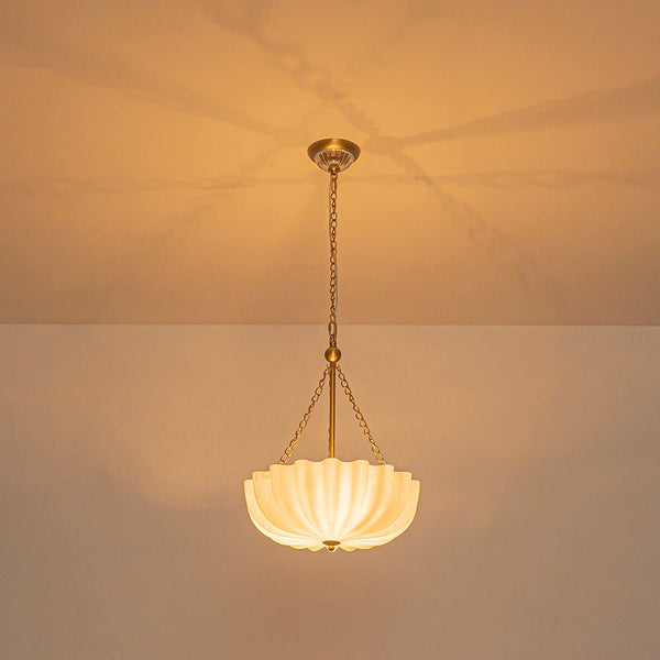Chandelierias-Modern 3-Light Milky White Daisy Glass Chandelier-Chandeliers-Brass-Glossy Ivory