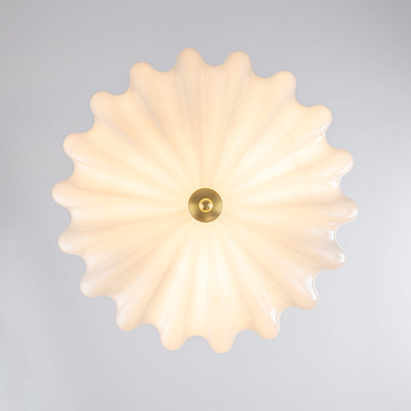 Chandelierias-Modern 3-Light Milky White Daisy Glass Chandelier-Chandeliers-Brass-Glossy Ivory