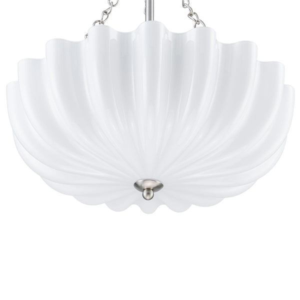 Chandelierias-Modern 3-Light Milky White Daisy Glass Chandelier-Chandeliers-Brass-Glossy Ivory