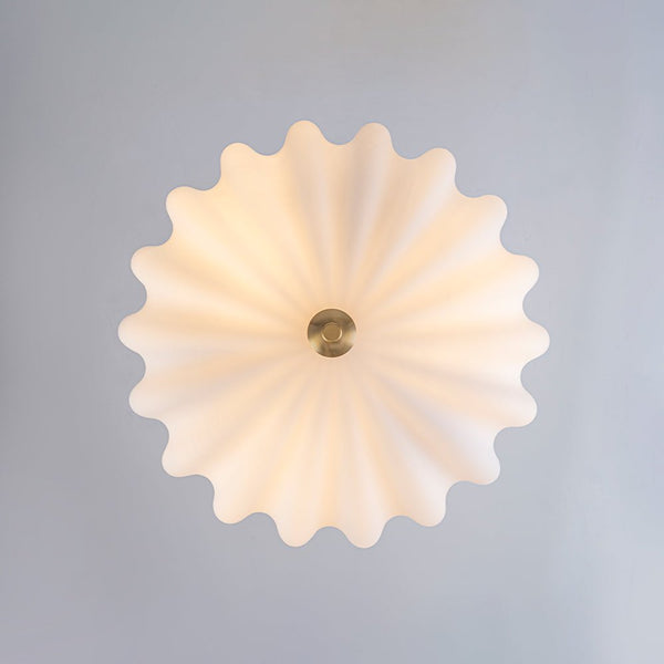Chandelierias - Modern 3 - Light Milky White Daisy Glass Chandelier - Chandeliers - Brass - Ivory