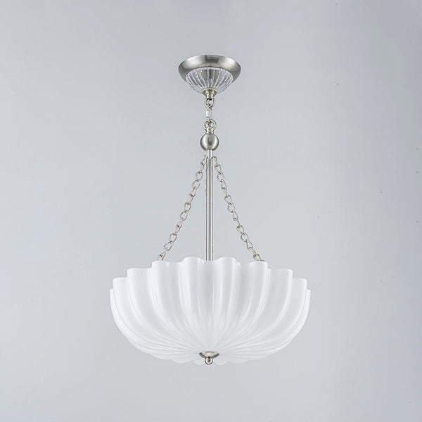 Chandelierias-Modern 3-Light Milky White Daisy Glass Chandelier-Chandeliers-Nickel-Glossy Ivory