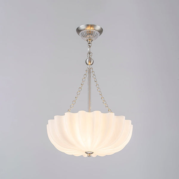 Chandelierias-Modern 3-Light Milky White Daisy Glass Chandelier-Chandeliers-Nickel-Glossy Ivory