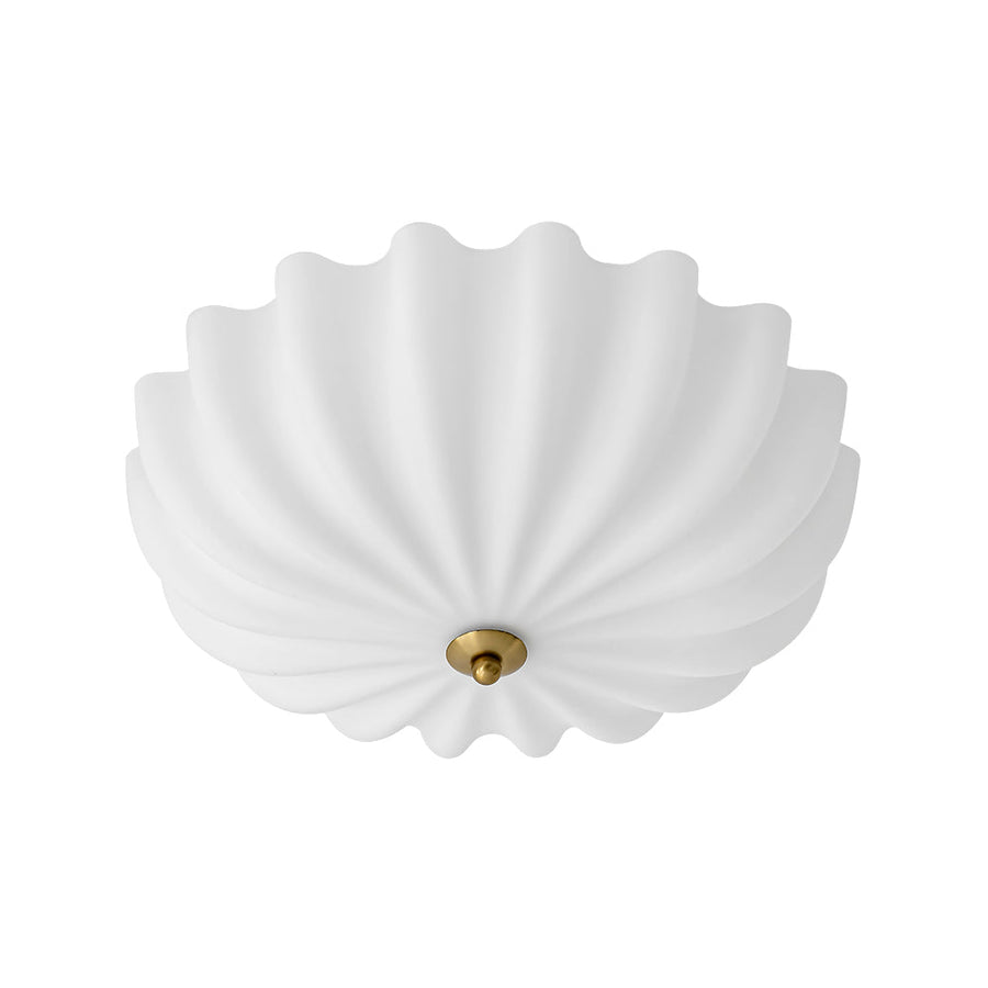 Chandelierias - Modern 3 - Light Milky White Daisy Glass Semi - Flush Mount - Semi Flush - Brass - Ivory