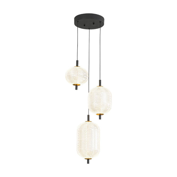 Chandelierias - Modern 3 - Light Rhombic Grid Acrylic Cluster Dimmable LED Chandelier - Chandelier - 3 - Light - 