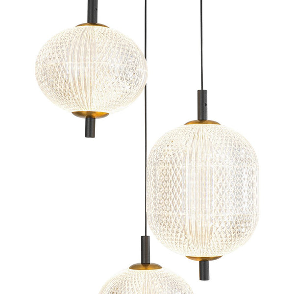 Chandelierias - Modern 3 - Light Rhombic Grid Acrylic Cluster Dimmable LED Chandelier - Chandelier - 3 - Light - 