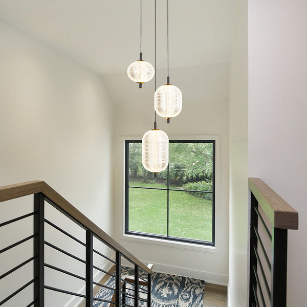 Chandelierias - Modern 3 - Light Rhombic Grid Acrylic Cluster Dimmable LED Chandelier - Chandelier - 3 - Light - 