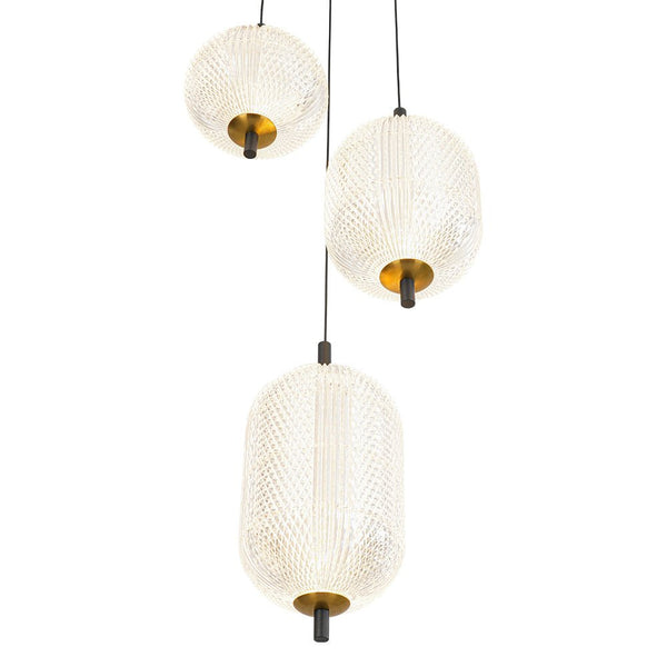 Chandelierias - Modern 3 - Light Rhombic Grid Acrylic Cluster Dimmable LED Chandelier - Chandelier - 3 - Light - 