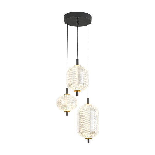 Chandelierias - Modern 3 - Light Rhombic Grid Acrylic Cluster Dimmable LED Chandelier - Chandelier - 3 - Light - 