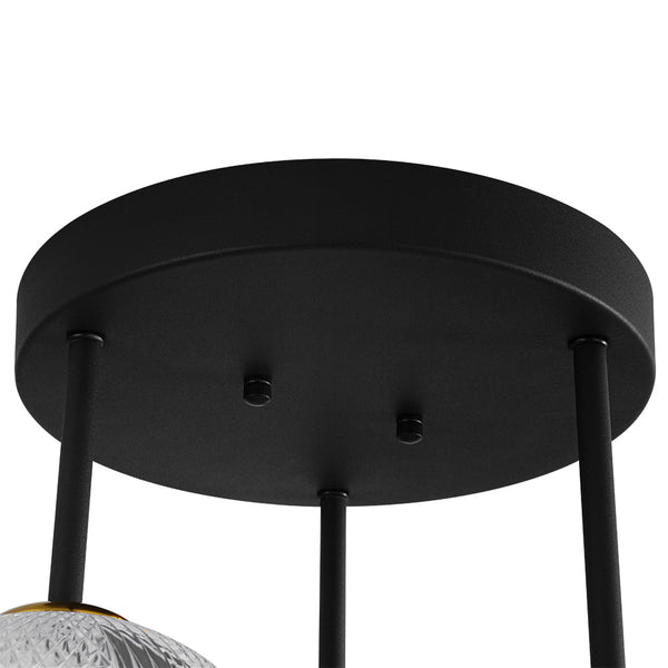 Chandelierias - Modern 3 - Light Rhombic Grid Acrylic Cluster Dimmable LED Semi - flush Mount - Semi Flush - Matte Black - 