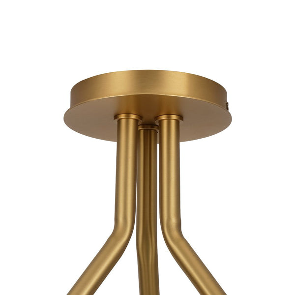 Chandelierias - Modern 3 - Light Semi - Flush Mount with Frosted Glass Globes - Semi Flush - Nickel - 3 Bulbs