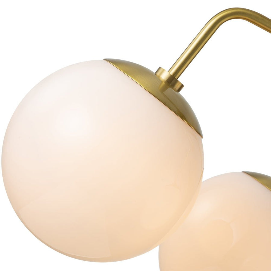 Chandelierias - Modern 3 - Light Staggered Arm Opal Glass Semi - Flush Mount - Semi Flush - Brass - 