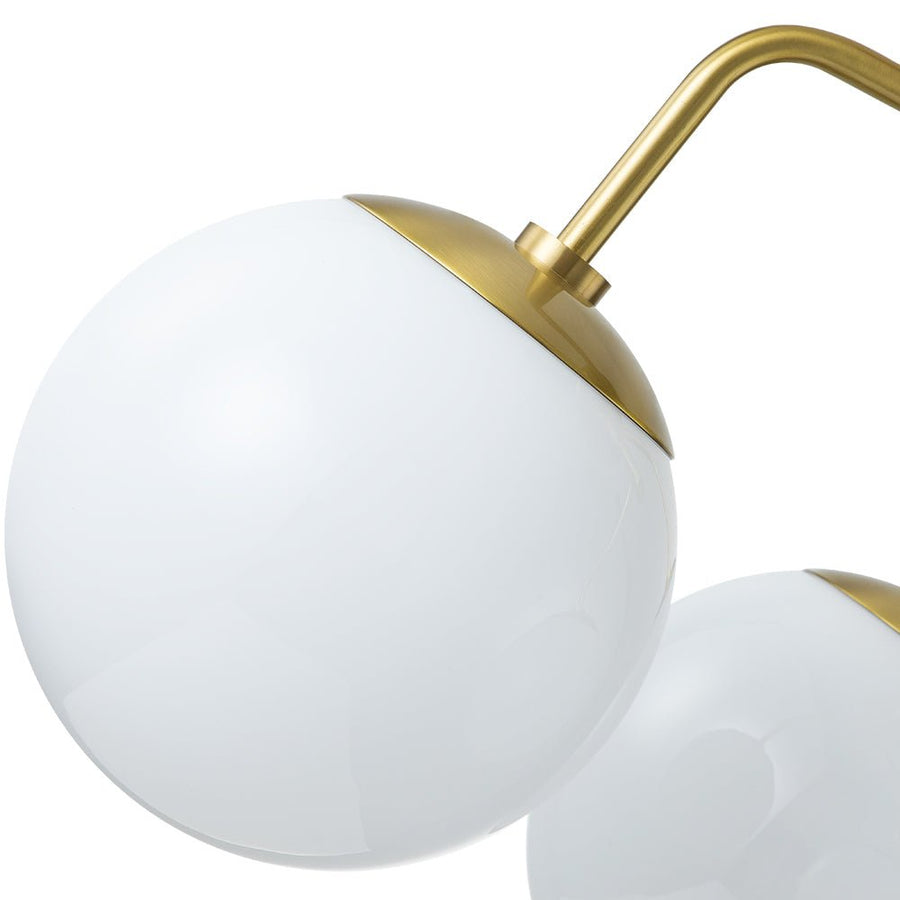 Chandelierias - Modern 3 - Light Staggered Arm Opal Glass Semi - Flush Mount - Semi Flush - Brass - 