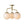 Chandelierias - Modern 3 - Light Staggered Arm Opal Glass Semi - Flush Mount - Semi Flush - Brass - 