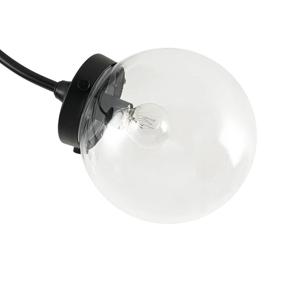 Chandelierias - Modern 4 - Light Clear Glass Globe Sputnik Semi - flush Mount - Semi Flush - Black - 