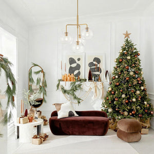 Chandelierias - Modern 4 - Light Hand - blown Clear Glass Globe Branch Chandelier - Chandelier - Gold - 