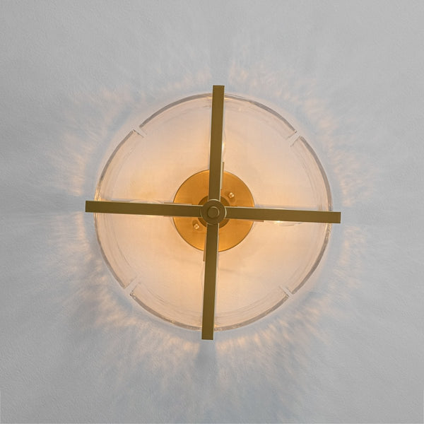 Chandelierias-Modern 4-Light Rippled Glass Drum Semi-Flush Mount-Semi Flush-Black-