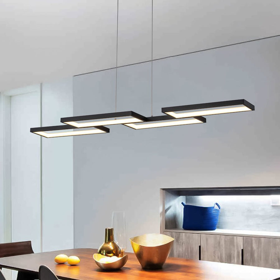 Chandelierias - Modern 4 - Light Square Frame Kitchen Island Dimmable LED Pendant - Pendant - 4 - Light - 