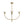 Chandelierias - Modern 4 - Light Staggered Arm Clear Bell Glass Chandelier - Chandelier - Brass - 