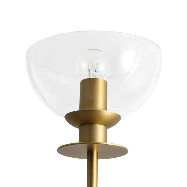 Chandelierias - Modern 4 - Light Staggered Arm Clear Bell Glass Chandelier - Chandelier - Brass - 