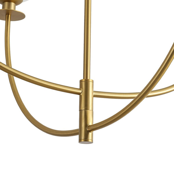 Chandelierias - Modern 4 - Light Staggered Arm Clear Bell Glass Chandelier - Chandelier - Brass - 