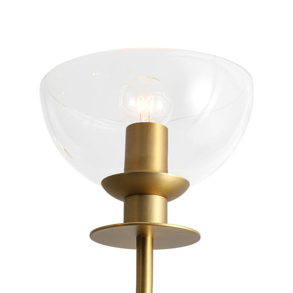 Chandelierias - Modern 4 - Light Staggered Arm Clear Bell Glass Chandelier - Chandelier - Brass - 