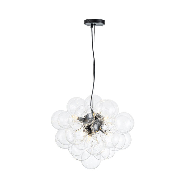 Chandelierias - Modern 6 - Light Clear Bubble Cluster Orb Chandelier - Chandeliers - Black - 