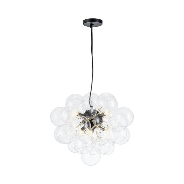 Chandelierias - Modern 6 - Light Clear Bubble Cluster Orb Chandelier - Chandeliers - Black - 
