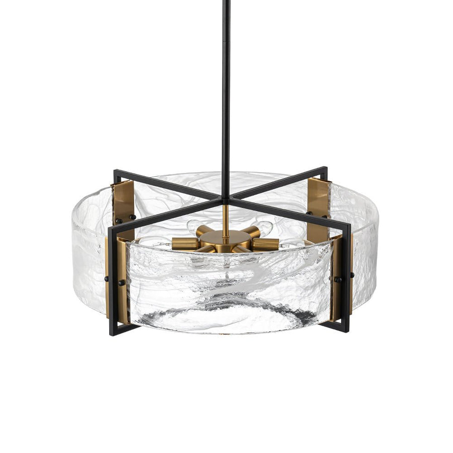 Chandelierias - Modern 6 - Light Cloud Glass Drum Pendant Chandelier - Chandeliers - 6 Bulbs - 