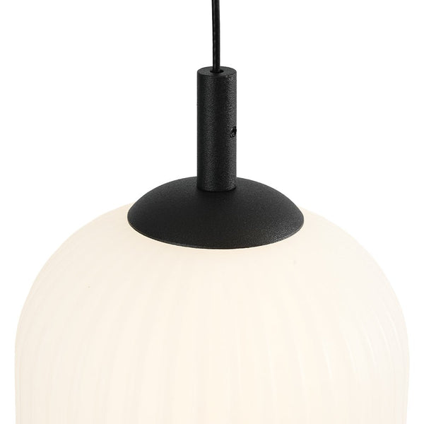 Chandelierias - Modern 6 - Light Ribbed Lantern Staircase Dimmable LED Pendant - Pendant - Matte Black - 