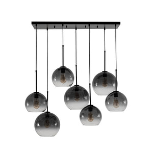 Chandelierias - Modern 7 - Light Sculptural Glass Globe Pendant Chandelier - Chandelier - Black - Gradient