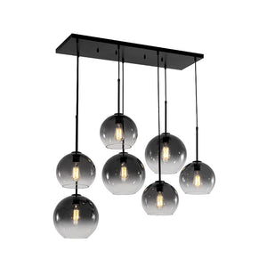 Chandelierias - Modern 7 - Light Sculptural Glass Globe Pendant Chandelier - Chandelier - Black - Gradient