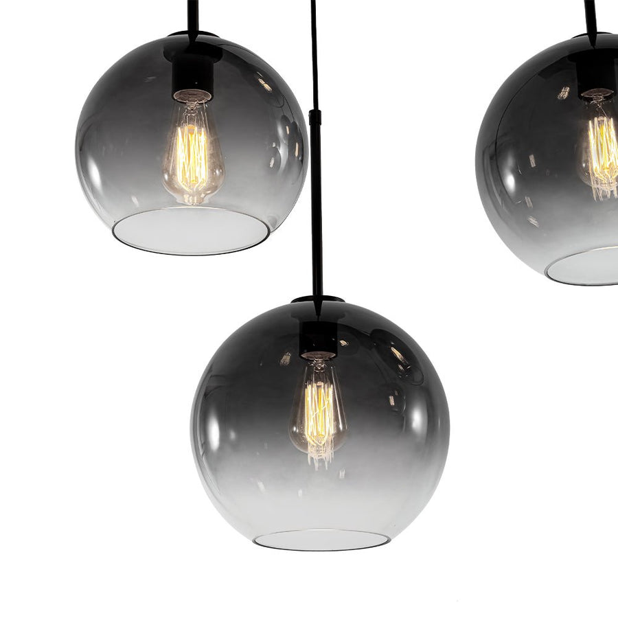 Chandelierias - Modern 7 - Light Sculptural Glass Globe Pendant Chandelier - Chandelier - Black - Gradient