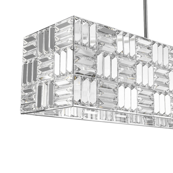 Chandelierias - Modern 8 - Light Crystal Grid Rectangle Chandelier - Chandelier - Polished Nickel - 