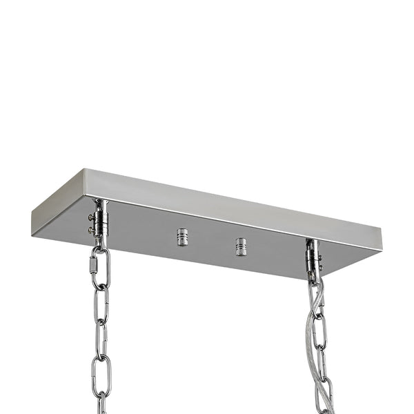Chandelierias - Modern 8 - Light Crystal Grid Rectangle Chandelier - Chandelier - Polished Nickel - 