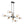 Chandelierias - Modern 8 - Light Linear Seeded Glass Globe Chandelier - Chandelier - Black & Brass - 