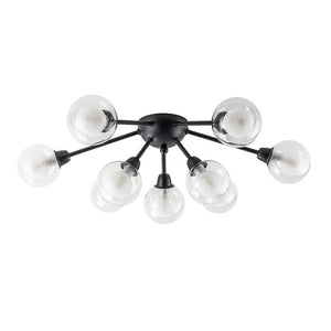 Chandelierias - Modern 9 - Light Hedgehog Bubble Sputnik Semi - flush Mount - Semi Flush - Black - 