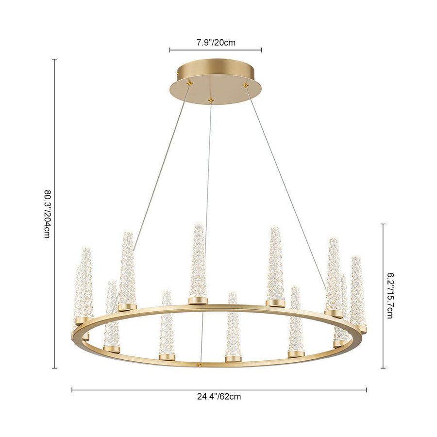 Chandelierias-Modern Acrylic Shade Dimmable LED Wagon Wheel Chandelier-Chandeliers-2-Layer-