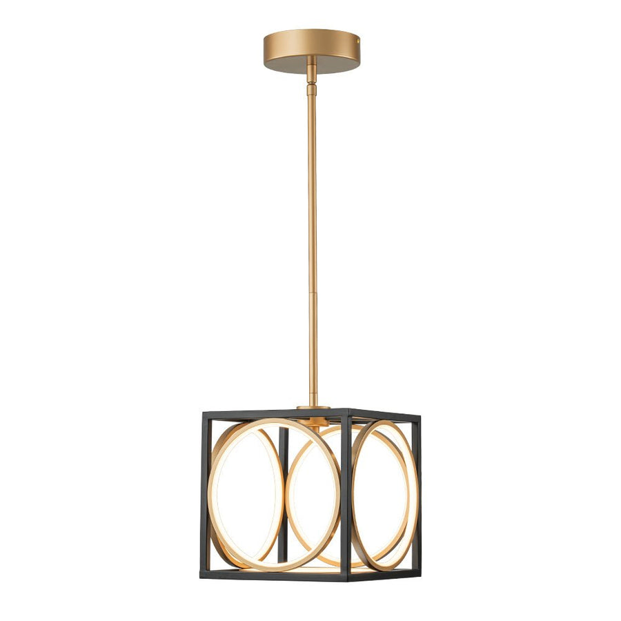 Chandelierias - Modern Black and Gold Square Dimmable LED Pendant - Pendant - Black and Gold - 