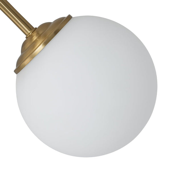 Chandelierias - Modern Brass Matte Glass Globe Sputnik Semi - Flush Mount - Semi Flush - Brass - 6 Bulbs