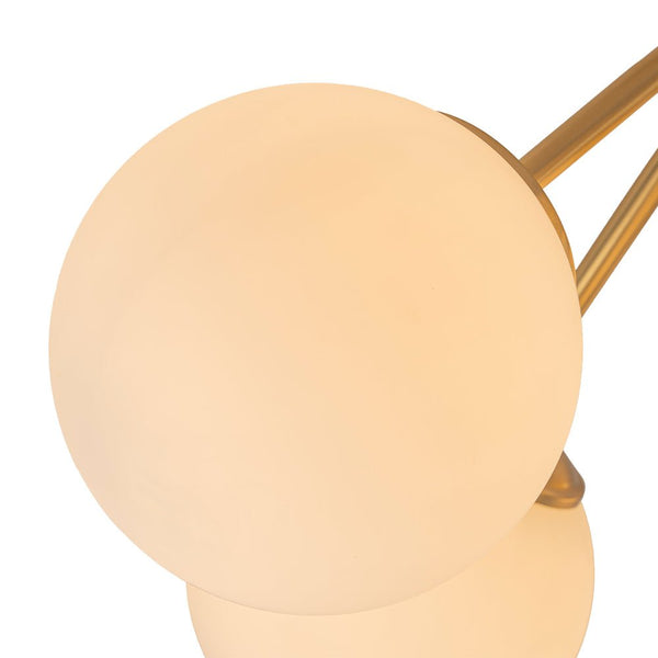 Chandelierias - Modern Brass Matte Glass Globe Sputnik Semi - Flush Mount - Semi Flush - Brass - 6 Bulbs