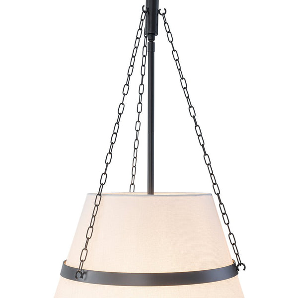 Chandelierias - Modern Casual 4 - Light Conical Linen Shade Pendant - Pendant - Black - 