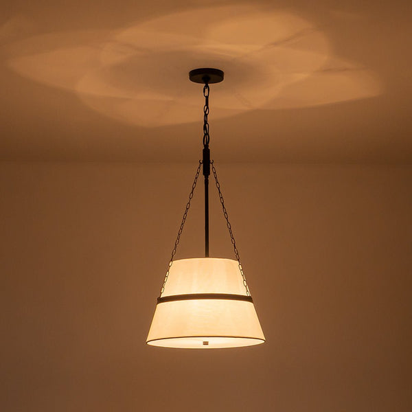 Chandelierias - Modern Casual 4 - Light Conical Linen Shade Pendant - Pendant - Black - 