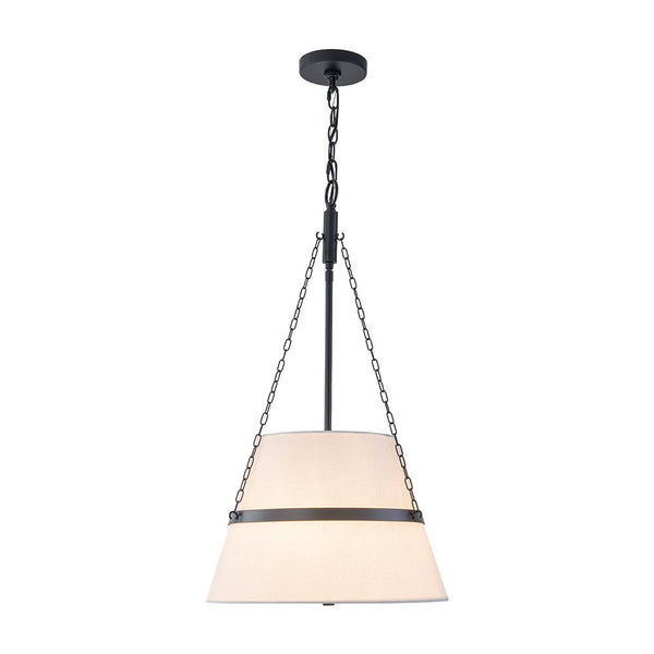 Chandelierias - Modern Casual 4 - Light Conical Linen Shade Pendant - Pendant - Black - 