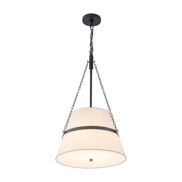 Chandelierias - Modern Casual 4 - Light Conical Linen Shade Pendant - Pendant - Black - 