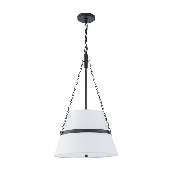 Chandelierias - Modern Casual 4 - Light Conical Linen Shade Pendant - Pendant - Black - 
