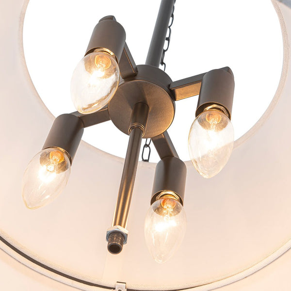 Chandelierias - Modern Casual 4 - Light Conical Linen Shade Pendant - Pendant - Black - 