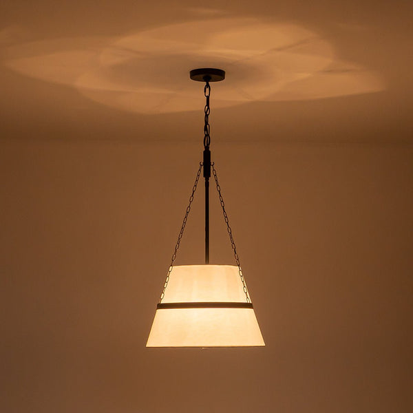 Chandelierias - Modern Casual 4 - Light Conical Linen Shade Pendant - Pendant - Black - 